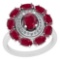 3.13 Ctw VS/SI1 Ruby And Diamond 14K White Gold Vintage Style Ring