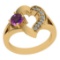 0.71 Ctw VS/SI1 Amethyst And Diamond 10K Yellow Gold Vintage Ring