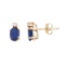 14k Yellow Gold Sapphire And Diamond Earrings 1.24 CTW