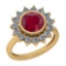 2.87 Ctw VS/SI1 Ruby And Diamond 14K Yellow Gold Vintage Style Ring