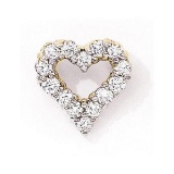 14K Yellow Gold Diamond Heart Pendant 1.00 CTW
