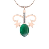 12.93 Ctw VS/SI1 Emerald And Diamond 14K Rose Gold Pendant