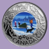 2019 RCM 1/4 oz Ag $3 Celebrating Canadian Fun: Christmas Tree