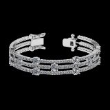 6.52 Ctw SI2/I1 Diamond Style 14K White Gold Bracelet