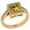 1.32 Ctw I2/I3 Citrine And Diamond 10K Yellow Gold Cocktail Ring
