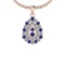 1.15 Ctw VS/SI1 Blue Sapphire And Diamond 14K Rose Gold Pendant Necklace