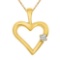 14K Yellow Gold Diamond Heart Pendant