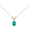 14k Yellow Gold Emerald and Diamond Oval Pendant