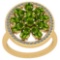 3.00 Ctw Peridot And Diamond I2/I3 14K Yellow Gold Ring