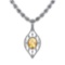 7.20 Ctw Citrine And Diamond I2/I3 14K White Gold Pendant Necklace