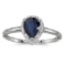 14k White Gold Pear Sapphire And Diamond Ring 0.65 CTW