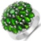 5.34 CTW Genuine Chrome Diopside .925 Sterling Silver Ring