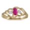 14k Yellow Gold Oval Ruby And Diamond Ring