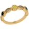 0.40 Ctw I2/I3 Treated Fancy Multi Diamond 14K Yellow Gold Eternity Band Ring