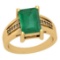 2.46 Ctw VS/SI1 Emerald And Diamond 14K Yellow Gold Vintage Style Ring