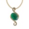 15.75 Ctw VS/SI1 Emerald And Diamond 14K Yellow Gold Pendant