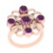 1.55 Ctw VS/SI1 Amethyst And Diamond 10K Rose Gold Vintage Ring