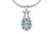 1.46 Ctw I2/I3 Aquamrine And Diamond 14K White Gold Necklace