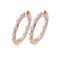 14k Rose Gold 1.00 Ct Diamond Inside Outside Hoop Earrings