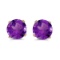 5 mm Natural Round Amethyst Stud Earrings Set in 14k Yellow Gold 0.78 CTW