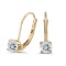 14k Yellow Gold Round White Topaz Lever-back Earrings 0.56 CTW