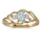 14k Yellow Gold Oval Aquamarine And Diamond Ring