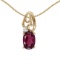 10k Yellow Gold Oval Rhodolite Garnet And Diamond Pendant 0.5 CTW