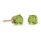 4 mm Round Peridot Stud Earrings in 14k Yellow Gold 0.48 CTW