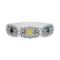 0.73 Ctw I2/I3 Treated Fancy Multi Diamond 10K White Gold Vintage Style Bridal Wedding Band Ring