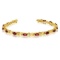 14k Yellow Gold Natural Garnet And Diamond Tennis Bracelet 3.14 CTW