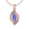 0.42 Ctw VS/SI1 Tanzanite And Diamond 14K Rose Gold Pendant