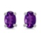 14k White Gold Oval Amethyst Earrings 0.68 CTW