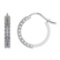 0.61 Ctw I2/I3 Diamond 10k White Gold Hoop Earrings