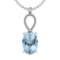 13.60 Ctw I2/I3 Blue Topaz And Diamond 14K White Gold Necklace