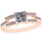 0.90 Ctw SI2/I1 Diamond Platinum 14K Rose Gold Plated Ring