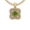 1.66 Ctw VS/SI1 Peridot And Diamond 10K Yellow Gold Necklace