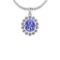 2.69 Ctw VS/SI1 Tanzanite And Diamond 14K White Gold Vintage Style Pendant