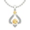 0.77 Ctw VS/SI1 Citrine And Diamond 10K White Gold Vintage Pendant