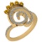 0.96 Ctw VS/SI1 Yellow Sapphire And Diamond 14K Yellow Gold Ring