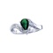 14k White Gold Pear Emerald And Diamond Swirl Ring 0.7 CTW