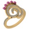 0.96 Ctw VS/SI1 Pink Sapphire And Diamond 14K Yellow Gold Ring