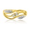 14K Yellow Gold Swirl Two-Stone Diamond Ring 0.13 CTW