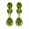 6.79 Ctw VS/SI1 Peridot And Diamond 10K Yellow Gold Dangling Earrings