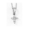 14K White Gold Diamond Cross Pendant 0.16 CTW