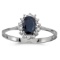 10k White Gold Oval Sapphire And Diamond Ring 0.41 CTW