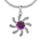 1.75 Ctw Amethyst And Diamond I2/I3 14K White Gold Necklace