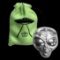 2 oz Silver Alien Head 3D Bar with Storage Bag