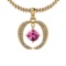 0.37 Ctw pINK Sapphire And Diamond VS/SI1 14k Yellow Gold Pendant