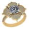 2.82 Ctw SI2/I1 Diamond Platinum 14K Yellow Gold Plated Ring