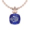 5.80 Ctw VS/SI1 Blue Sapphire And Diamond 14K White Gold Pendant